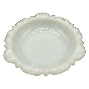VTG Milk Glass‎ Ashtray MCM Round Dimple Thick Circular